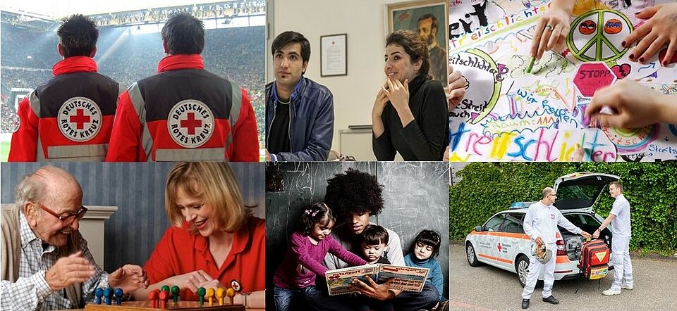 Collage aus den Freiwilligendiensten